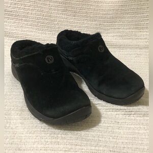 Merrell Encore Ice Slip-on Black Suede Boots Size 7.5